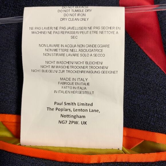 PAUL SMITH Size 40 Navy Wool Linen Peak Lapel Sport Coat - Picture 10 of 10